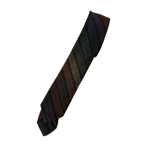 Vintage 50s Rooster Rainbow Multicolor  Stripe Neck Tie Thin